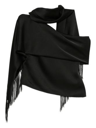 Monse asymmetric scarf top - women - Polyester - 6 - Black