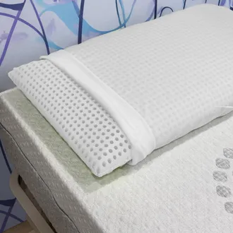 Talamo Italia Lot De 2 Oreillers Pour Lit, 100% Made In Italy, Oreiller savon Amovible En Mousse &Agrave; M&eacute;moire De Forme Perfor&eacute;e, Hypoallerg&eacute;nique Et Respirant, Respira