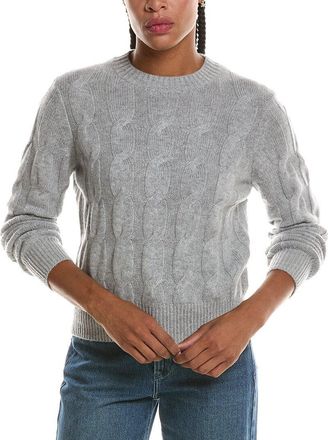 Fort&eacute; Cashmere Luxe Cable Crewneck Cashmere Sweater