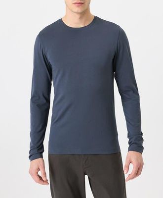 Pact Luxe Essential Slim Long Sleeve Tee Made With Organic Cotton in Steel Blue at Nordstrom, Size Xx-Large