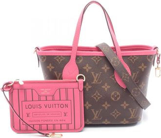 Louis Vuitton Brown Monogram Pink Coated Canvas Leather Handbag Tote Bag (Pre-Owned)