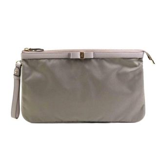 Ferragamo Nylon Leather Clutch Bag (Pre-Owned)