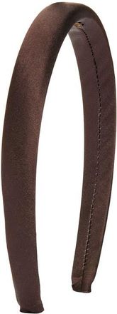 Tasha Skinny Padded Satin Headband in Dark Brown at Nordstrom