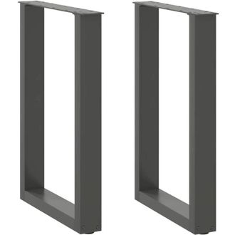 vidaXL Patas Para Mesa De Comedor En Forma De U (2 Unidades), Antracita, 50 X (72-73) Cm, Acero Vidaxl