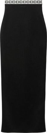Versace Greca Print Ribbed Pencil Skirt - Dames - Kokerrokken - Zwart - S - Rokken