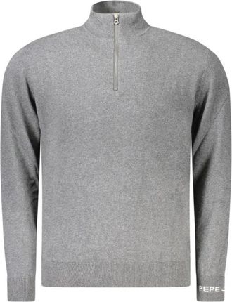 Pepe Jeans London Trui met lange mouwen en halve rits - Heren - Coltruien - Grijs - M - Katoen - Truien & Vesten