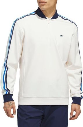adidas Quarter Zip Golf Sweatshirt in Chalk White/Night Indigo at Nordstrom, Size Xx-Large
