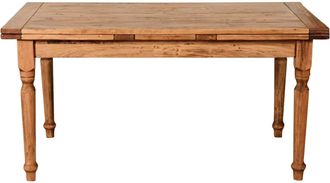 Biscottini International Biscottini - Mesa Extensible De Estilo Country De Madera Maciza De Tilo Acabado Con Efecto Natural Made In Italy