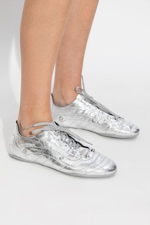 Balenciaga City Sports Shoes, Womens, Silver