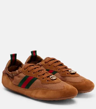Gucci Gucci Shift suede-trimmed sneakers