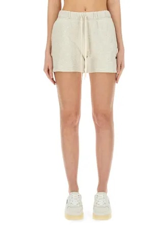 Autry Cotton Sweatshirt Shorts - Beige
