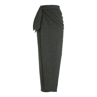 Cortana Tempo- gonna avvolgente verde jacquard - - Skirts - Donna - Verde - XL