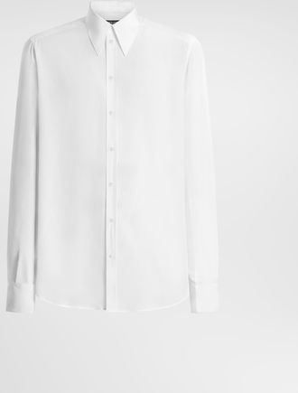Dolce & Gabbana Gold Cr&ecirc;pe De Chine Shirt - Man Shirts White 40