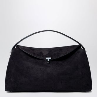 Toteme T-lock bag brown Espresso in suede leather