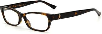 Jimmy Choo London Eyeglasses Rectangle Full Rim, Havana Frame And Clear Demo Lenses Lens Jc271008600