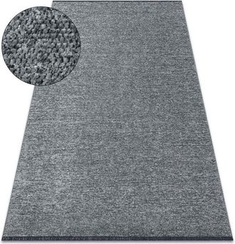 RugsX Rugsx - Carpet florence 24021 One-colour, glamour, flat woven, fringes - grey grey 118x170 cm