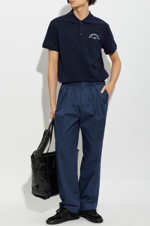 Balmain Polo With Print, Mens, Navy Blue