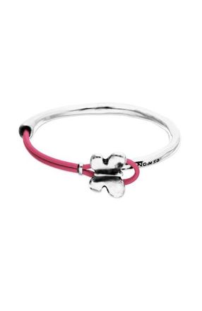 UNOde50 Silver-Tone Butterfly Leather Bracelet in Pink at Nordstrom, Size Medium
