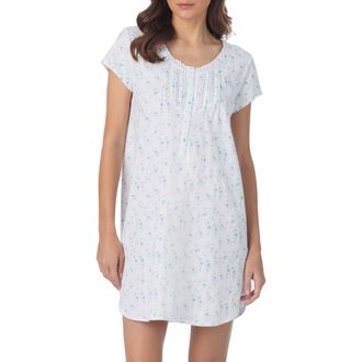 Eileen West Cotton Jersey Short Nightgown in Rose Bud Print at Nordstrom, Size X-Large