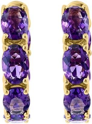 Effy 14K Yellow Gold Amethyst Hoop Earrings in 14K Gold at Nordstrom