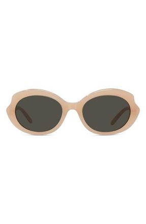 Loewe Thin Mini 54mm Oval Sunglasses in Shiny Pink /Brown at Nordstrom