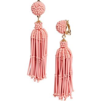 Carolina Herrera Beaded Tassel Drop Earrings in Sunset at Nordstrom