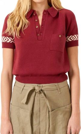 Alix of Bohemia Lessi Knit Top In Red Mesa