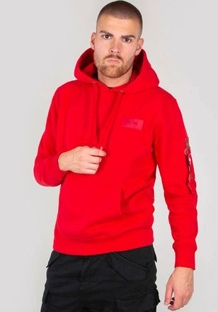 Alpha Industries Kapuzensweatshirt ALPHA INDUSTRIES BACK PRINT HOODY, Herren, Gr. 3XL, rot, angeraute Sweatware, Obermaterial: 80% Baumwolle, 20% Polyester, bedruckt, 