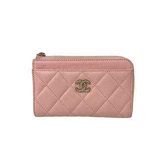 Chanel Pink Grained Calfskin Coin Purse/Coin Case (Pre-Owned)