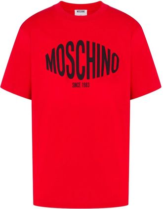 Moschino Katoenen T-shirt met logoprint - Rood