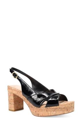 Pelle Moda Ilori Slingback Platform Sandal in Black at Nordstrom, Size 7.5
