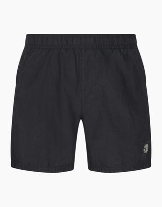 Stone Island Mens Stone Island Crinkled Nylon Navy Swim Shorts - Black - Size: 35/34/32