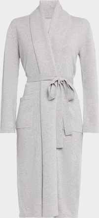 Neiman Marcus Cashmere Waffle Shawl-Collar Robe