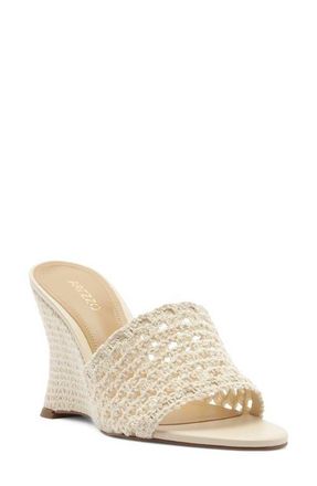Arezzo Mary Wedge Slide Sandal in White at Nordstrom, Size 6.5