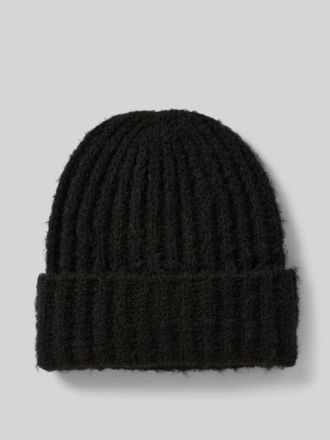 Pieces Beanie aus Rippstrick Modell PYRON in Black, Größe 1