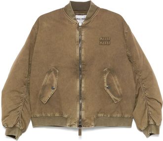 Miu Miu Gabardine Bomber Jacket - Womens - Viscose/Cotton