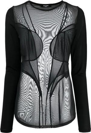 Balmain Mujer, Camisetas, Negro, Talla: M