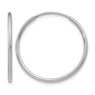 Diamond2Deal 14k Gold 1.20mm Round Hoop Earring 25 mm