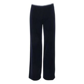 Emporio Armani Pantalones de Terciopelo - Trousers - Mujer - Azul - XL