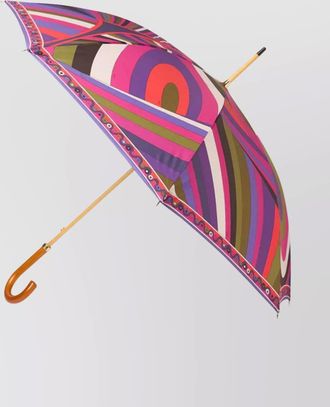Pucci curved handle umbrella iride print