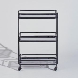 Maisons du monde Camarera carrito de hierro forjado y vidrio negro