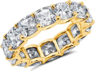 Crislu Cushion Cut Eternity Band Ring in 18Kyg/Clear Stone at Nordstrom, Size 5