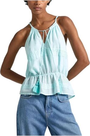Pepe Jeans London Sleeveless Tops - Dames - Tops zonder mouwen - Blauw - XS - Tops