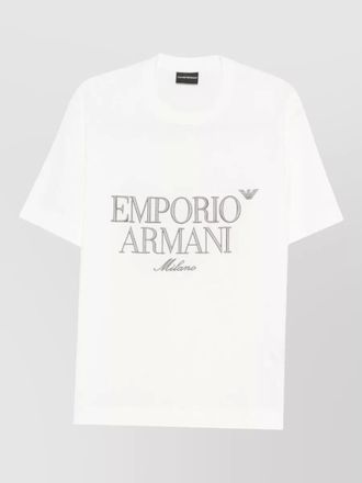 Emporio Armani cotton logo t shirt crew neck