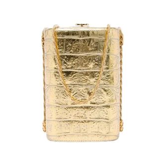 Chanel Pre-owned Vintage Crossbody Bag - Dames - Pre-owned - Geel - Maat: ONE Size Leer