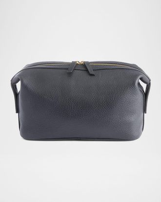 Royce Leather Monogrammed Large Leather Toiletry Bag, Personalized