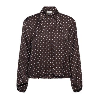 &Co Woman Alisha Polka Blouse - Dames - Blouses & Shirts - Bruin - Maat: XS Viscose