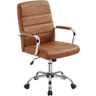 Yaheetech Yaheetech - Silla Giratoria De Oficina Sill&oacute;n De Trabajo Con Respaldo Tapizado Asiento Cuero Sint&eacute;tico Altura Ajustable Color Gris