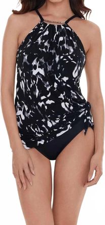 Magic Suit By Miraclesuit Dream State Parker One Piece Swim Dress In Black Multi