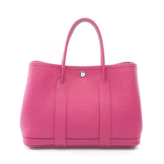 Herm&egrave;s Pink Country Leather Leather Handbag Tote Bag (Pre-Owned)
